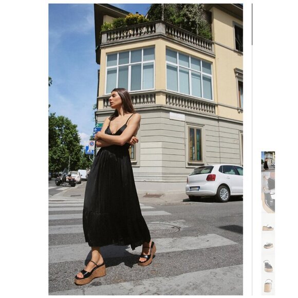 ZARA SATIN SLIP MAXI DRESS with Crisscross Straps Sizes S, L NEW WITH TAG! - Picture 5 of 8